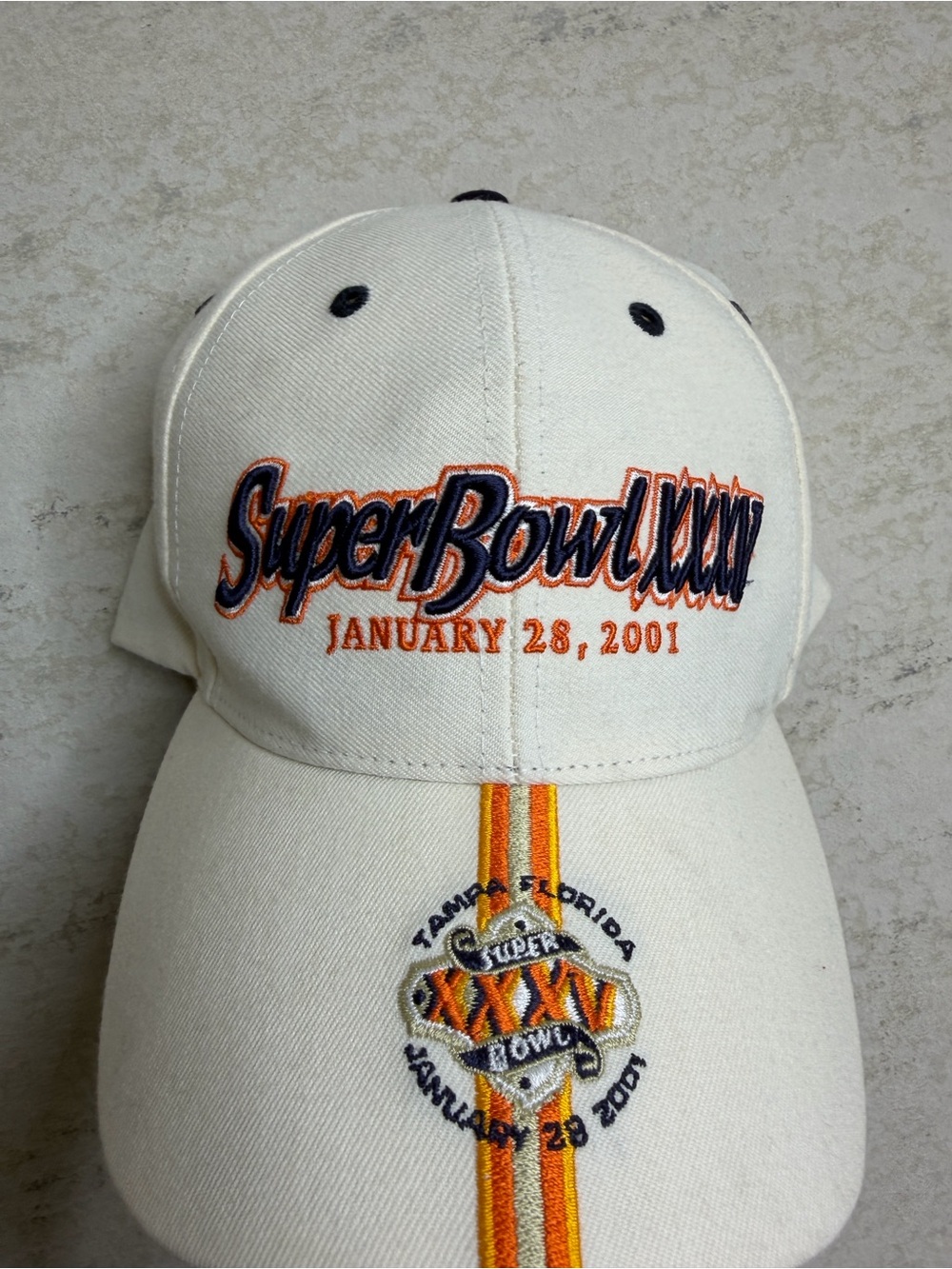 NWT Vintage 2001' Twin Enterprises NFL Superbowl XXXV Tampa Florida Hat Cap
